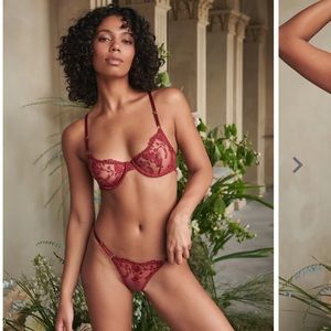 Red underwire mesh bra BNWT